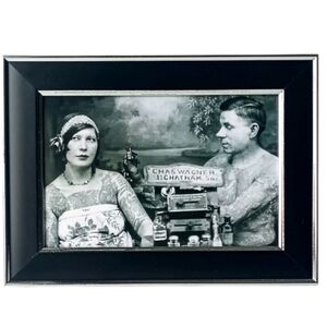 Vintage Tattooed Female & Male Artist Retro Tattoo Artist Flash Art Goth Retro
